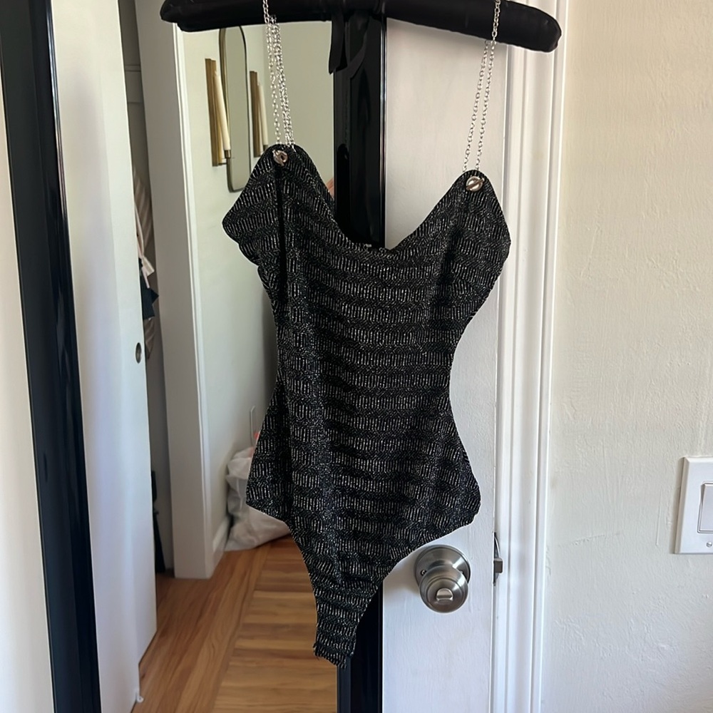 Superdown Silver And Black Bodysuit - image 1